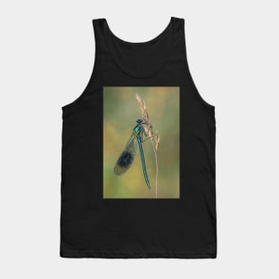 Banded Demoiselle on a Grass Stalk Tank Top